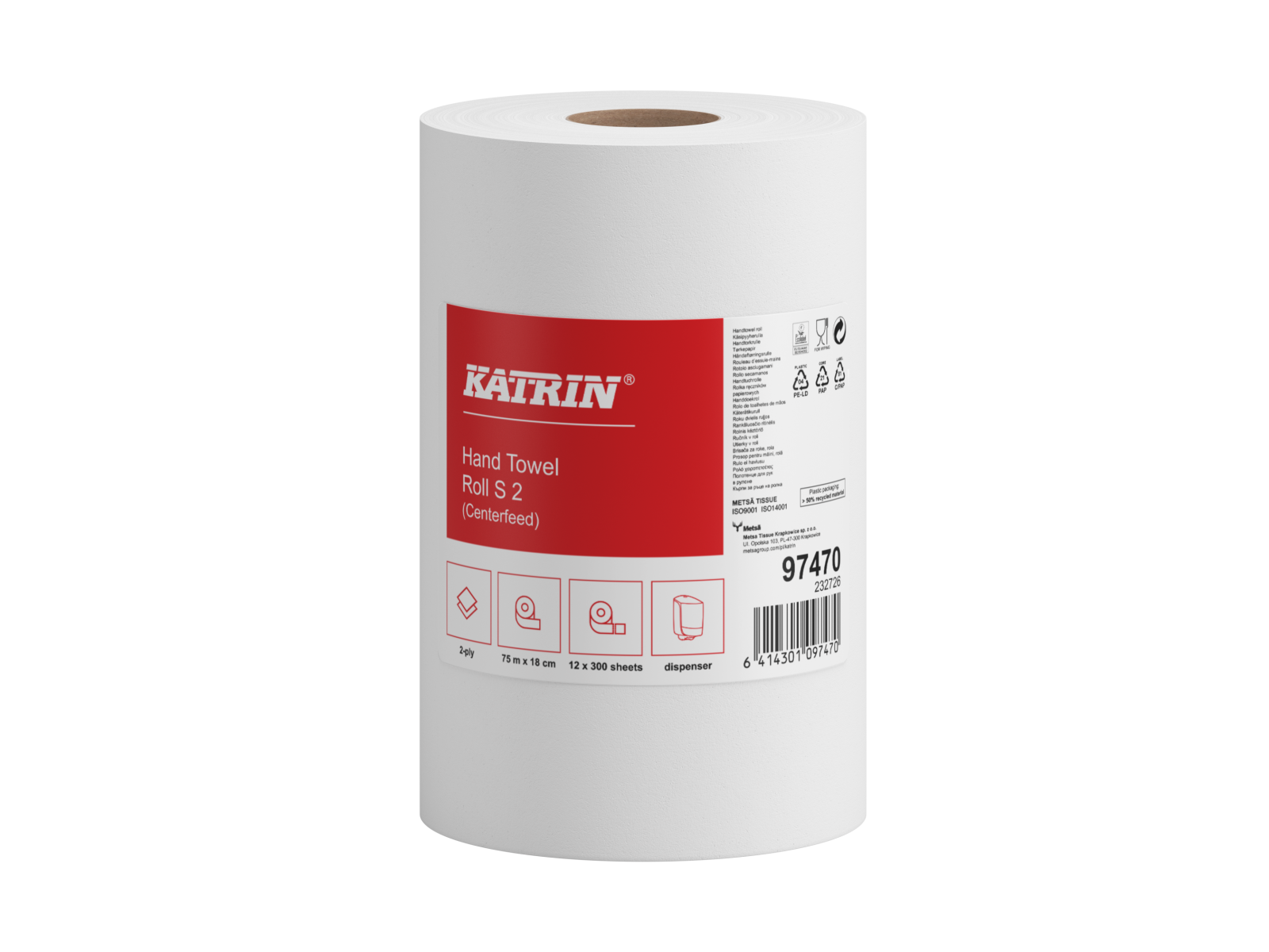 Ręcznik papierowy S Katrin Classic 97470 / 3389 x12, 75m, 2-warstwowy, celuloza